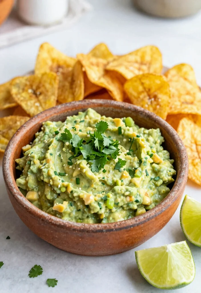16 Appetizer Recipes Dairy Free: Crowd-Pleasing Starters - 10. Guacamole with Plantain Chips 1