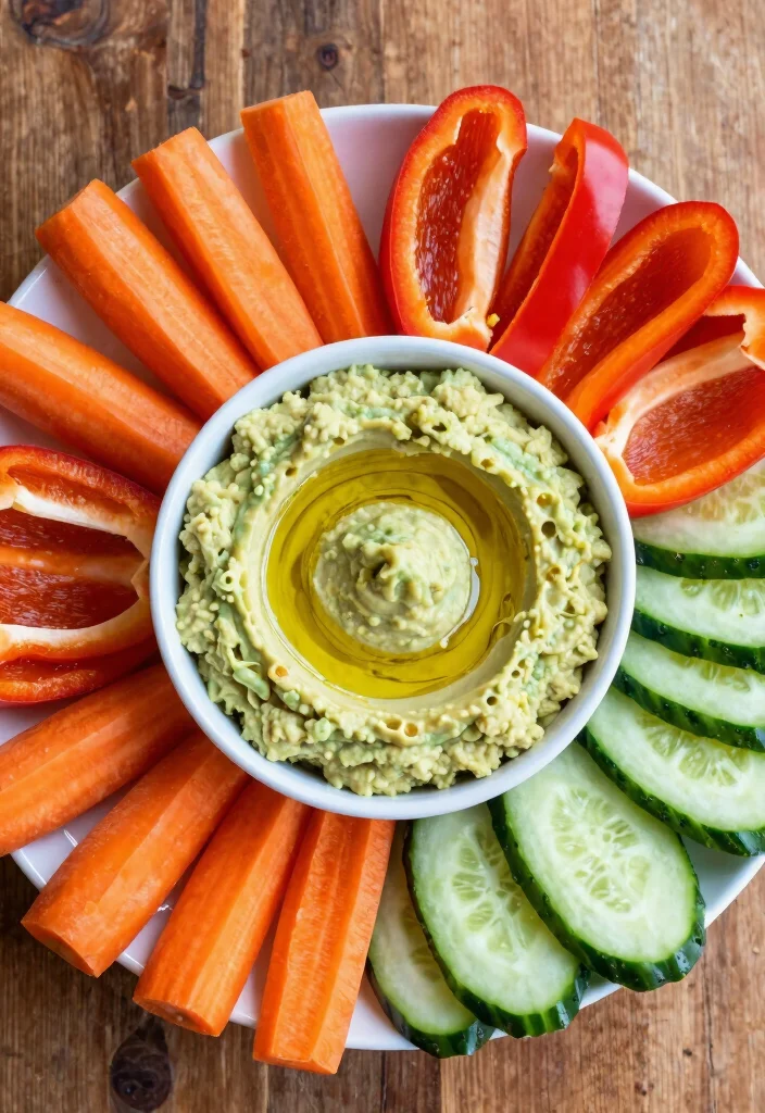 16 Appetizer Recipes Dairy Free: Crowd-Pleasing Starters - 2. Avocado Hummus with Veggies 1