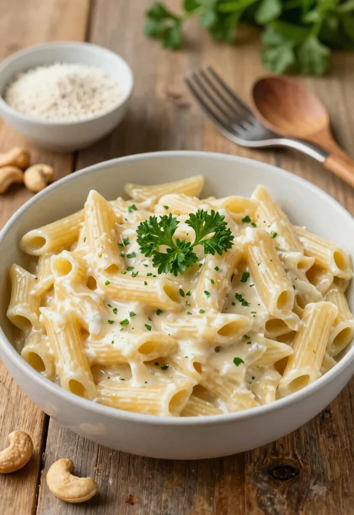 16 Dairy Free Pasta Recipes: Creamy Sauces and Easy Meals - 1. Creamy Vegan Alfredo Penne 1