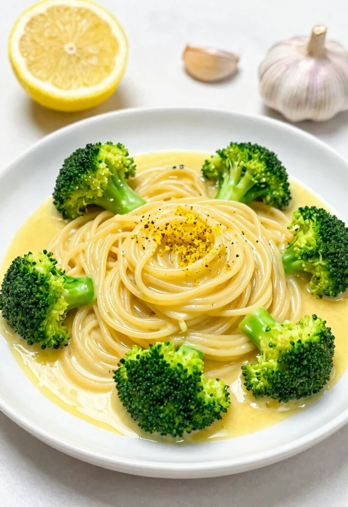 16 Dairy Free Pasta Recipes: Creamy Sauces and Easy Meals - 6. Lemon Garlic Pasta with Broccoli 1