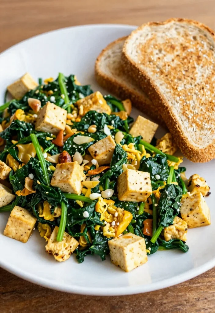 16 Healthy Dairy Free Dinner Recipes: Guilt-Free Indulgence - 12. Spinach and Tofu Scramble 1