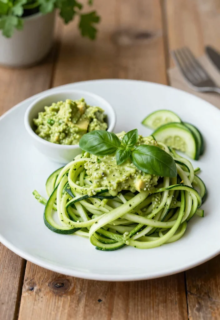16 Low Carb Dairy Free Recipes: Slim Down Without Sacrifice - 1. Zucchini Noodles with Avocado Pesto 1