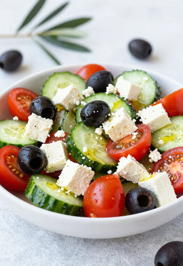 16 Low Carb Dairy Free Recipes: Slim Down Without Sacrifice - 15. Greek Salad with Tofu Feta 1