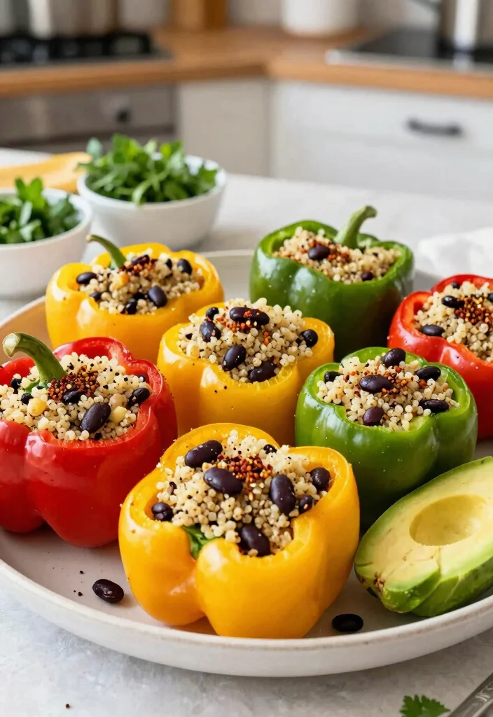16 Low Carb Dairy Free Recipes: Slim Down Without Sacrifice - 9. Stuffed Peppers with Quinoa and Black Beans 1