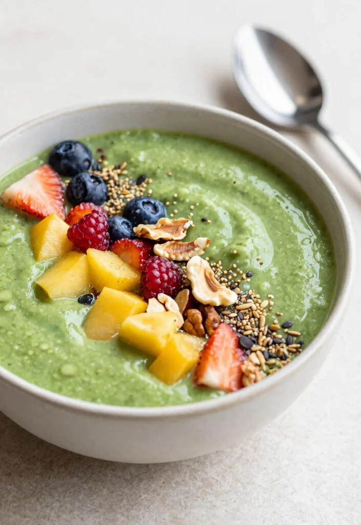 16 Vegan Dairy Free Gluten Free Recipes: Compassionate Cooking - 13. Green Smoothie Bowl 1
