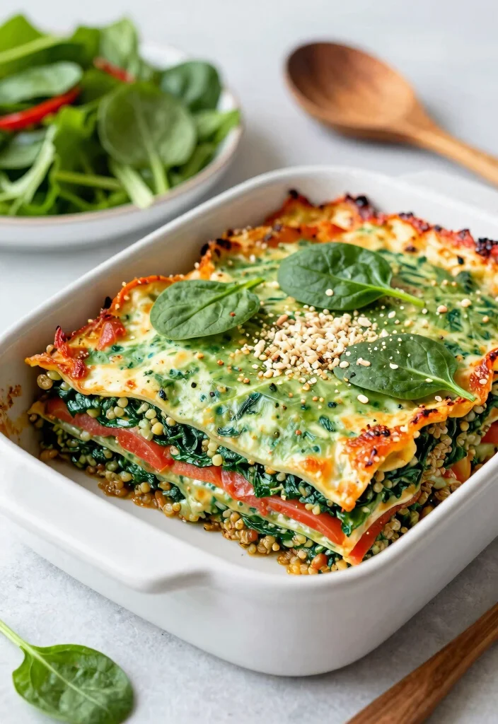 17 Dairy Free Lasagna Recipes: Layers of Flavor - 6. Quinoa and Spinach Lasagna 1