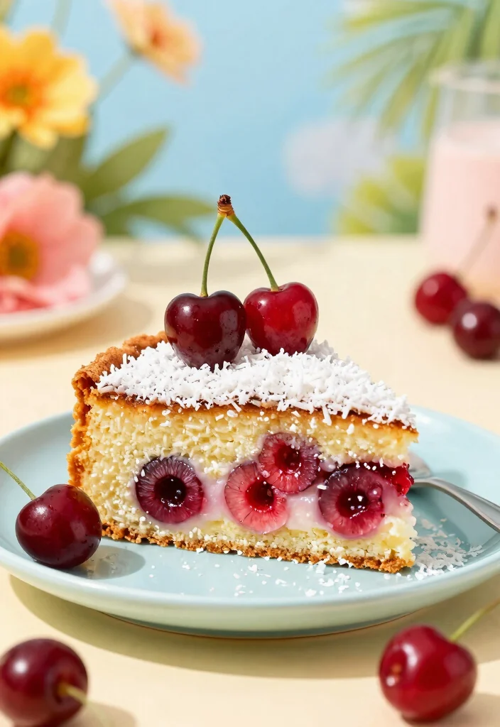 17 Gluten Free Dairy Free Cake Recipes: Fluffy and Moist - 12. Cherry Coconut Cake 1