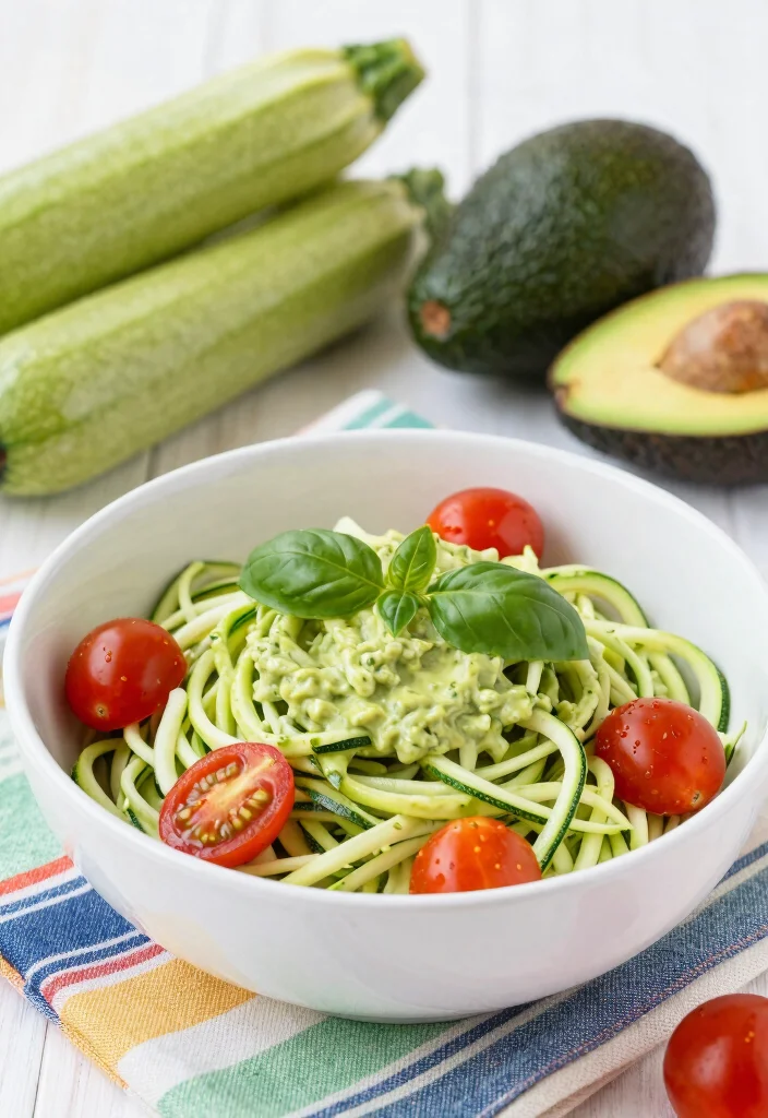 17 Grain Free Dairy Free Recipes: Pure and Simple Eating - 4. Zucchini Noodles with Avocado Sauce 1