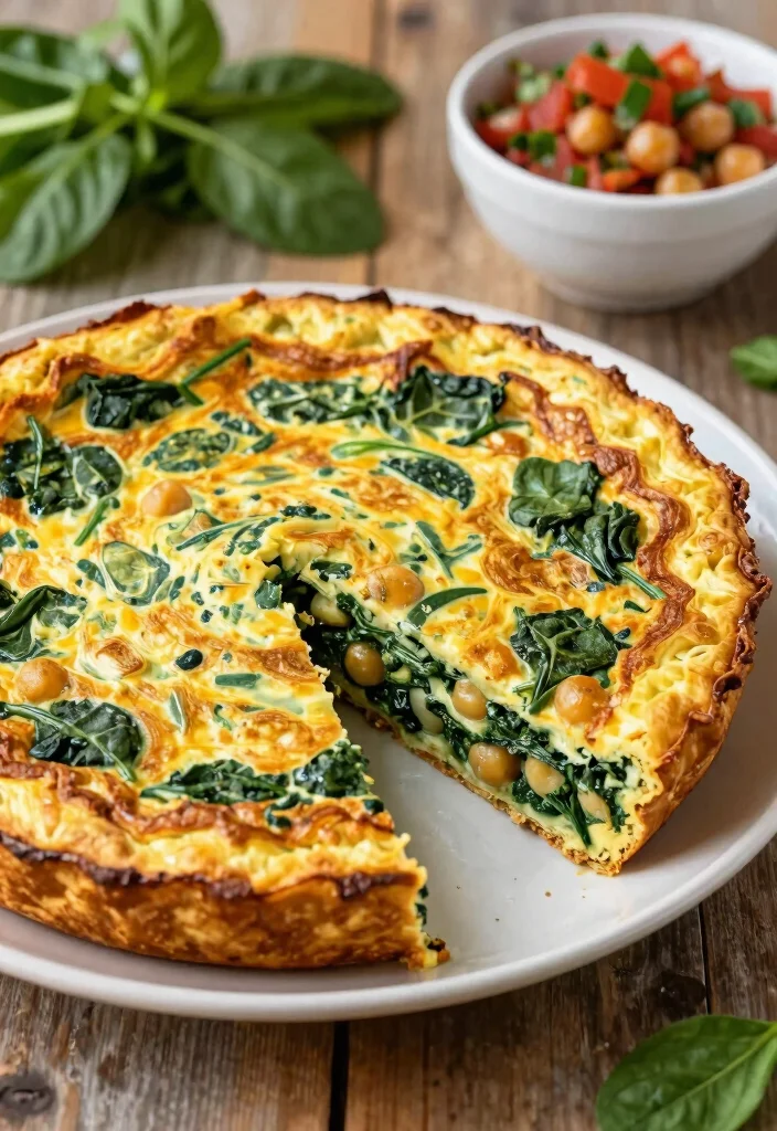 17 High Protein Dairy Free Dinner Recipes That Satisfy - 13. Spinach and Chickpea Frittata 1