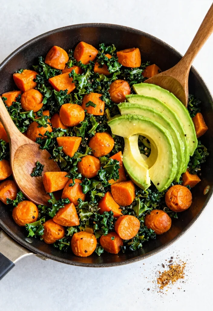 17 High Protein Dairy Free Dinner Recipes That Satisfy - 15. Sweet Potato and Kale Hash 1