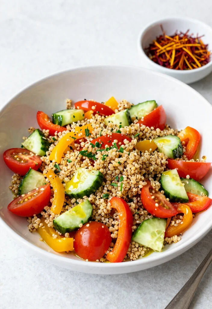 17 High Protein Dairy Free Dinner Recipes That Satisfy - 8. Saffron Quinoa Salad 1