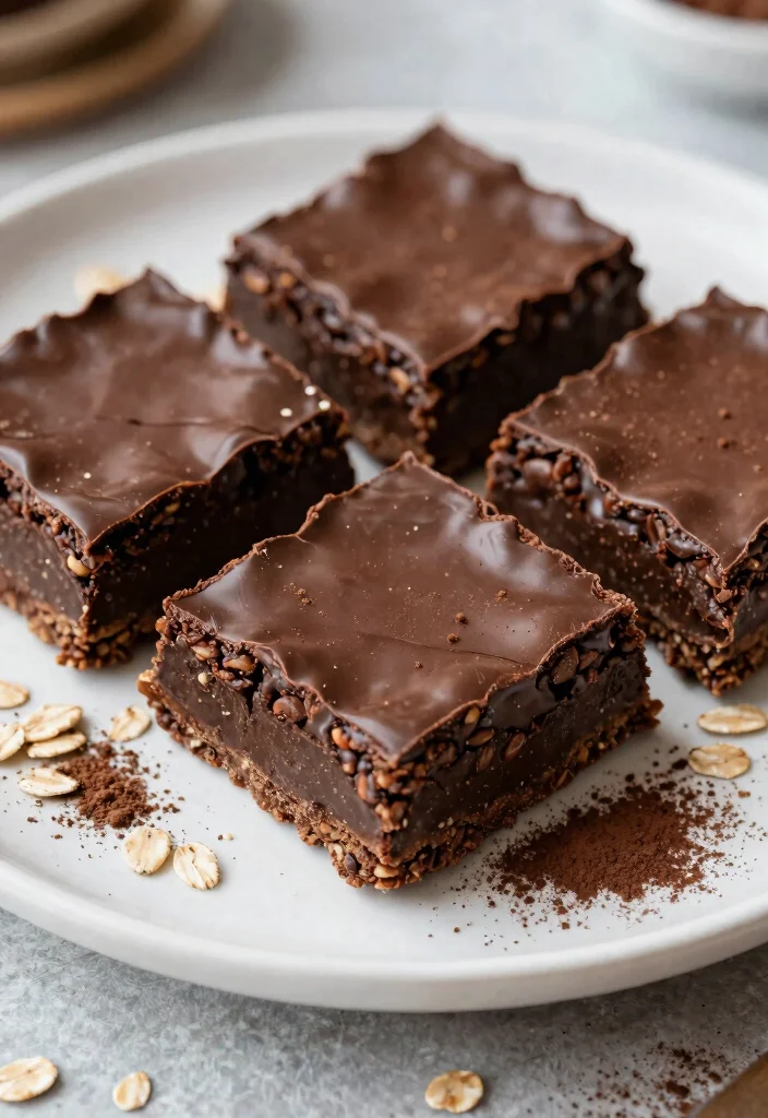 18 Crunchy and Satisfying Gluten and Dairy Free Snack Recipes for Kids - 18. No-Bake Chocolate Oat Bars 1