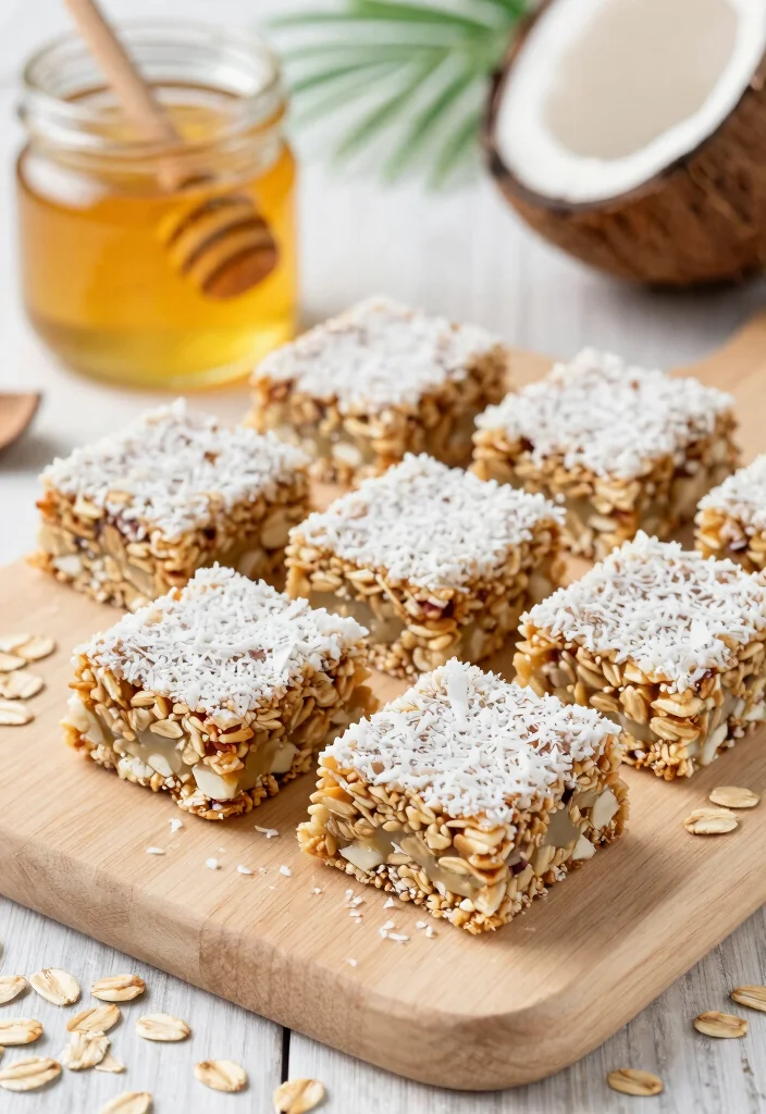 18 Crunchy and Satisfying Gluten and Dairy Free Snack Recipes for Kids - 5. Coconut Granola Bars 1
