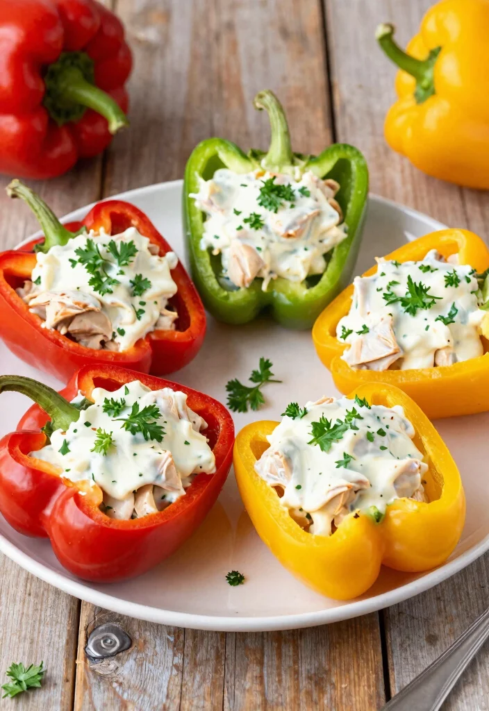 18 Dairy Free Buffalo Chicken Dip Variations: Game Day Favorite - 5. Buffalo Chicken Dip Stuffed Peppers 1