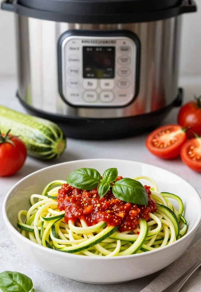 18 Dairy Free Instant Pot Recipes: Quick Weeknight Winners - 11. Zucchini Noodles with Marinara 1