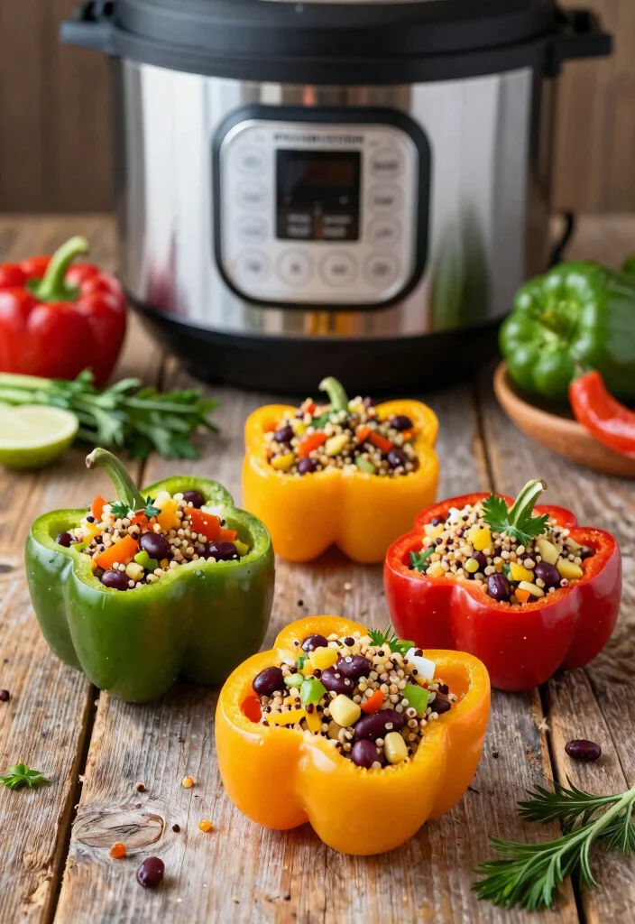 18 Dairy Free Instant Pot Recipes: Quick Weeknight Winners - 9. Veggie-Stuffed Bell Peppers 1