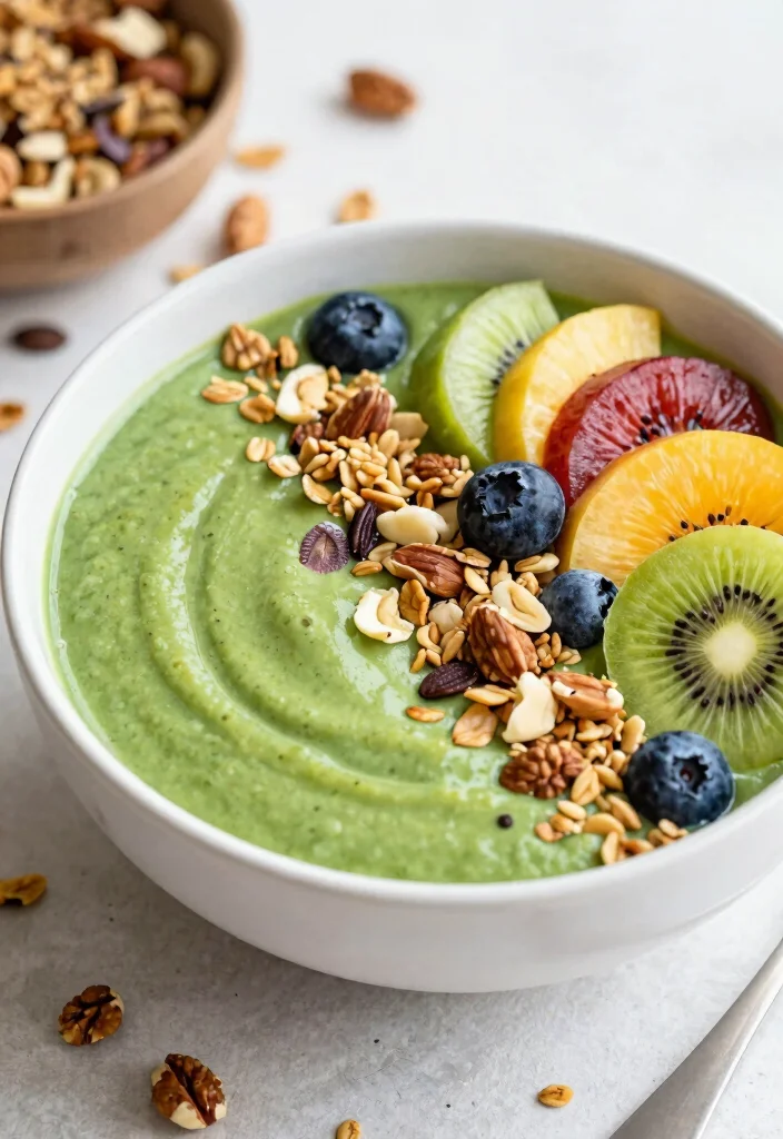 18 Dairy-Free Vegetarian Recipes: Plant-Based Protein Power - 17. Green Smoothie Bowl 1