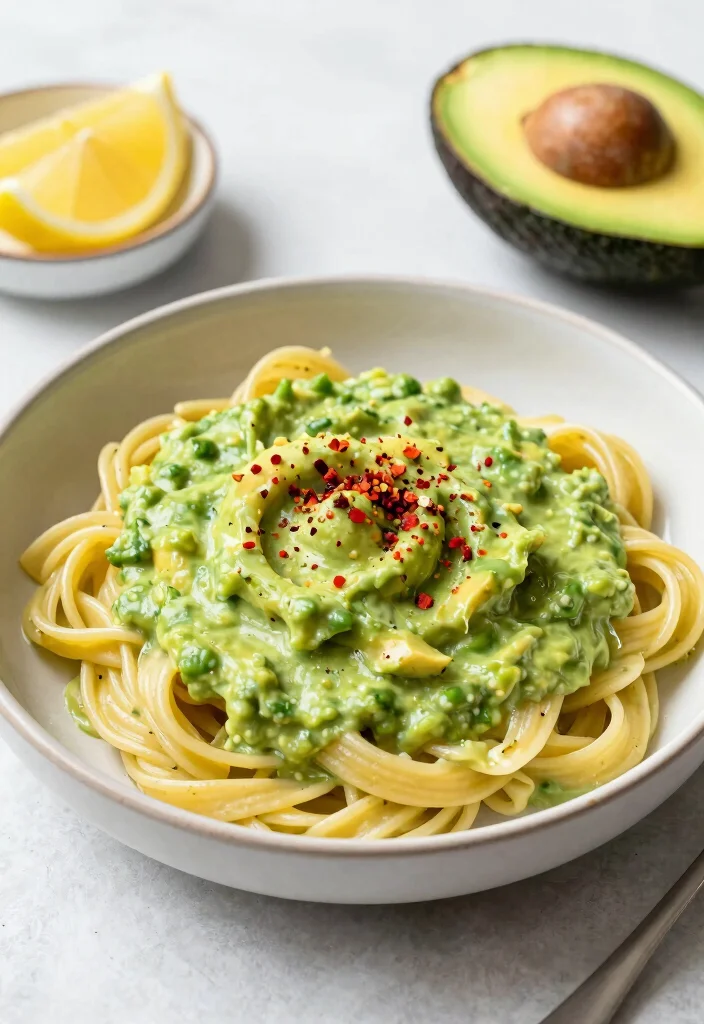 18 Dairy-Free Vegetarian Recipes: Plant-Based Protein Power - 2. Creamy Avocado Pasta 1