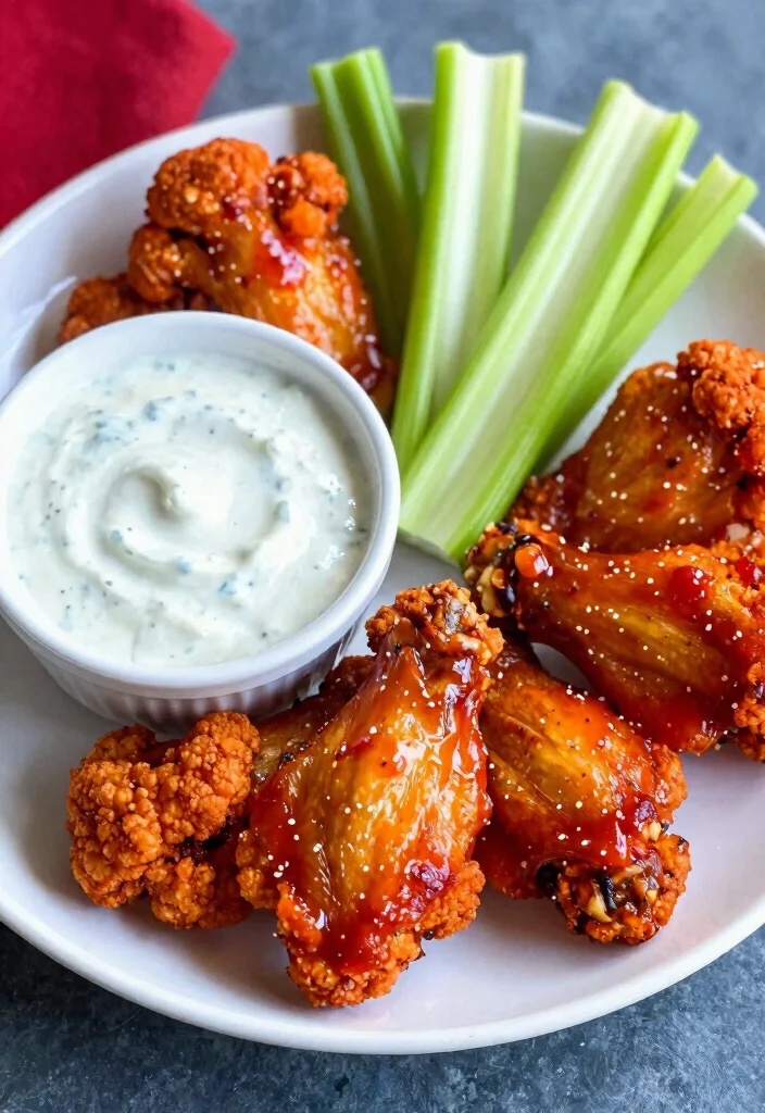 18 Dairy-Free Vegetarian Recipes: Plant-Based Protein Power - 5. Cauliflower Buffalo Wings 1