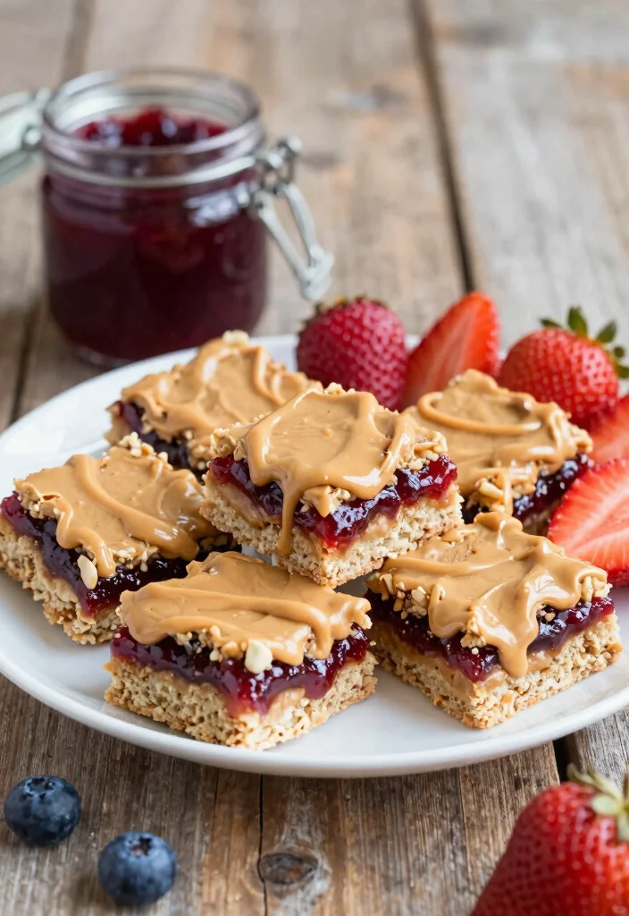 18 Dessert Recipes Gluten Free Dairy Free: Double the Indulgence - 14. Peanut Butter and Jelly Bars 1