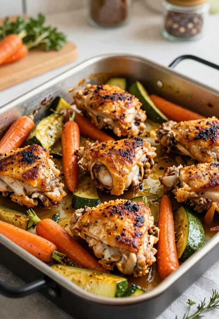 18 Easy Gluten and Dairy Free Recipes for Busy Families - 10. Baked Chicken Thighs with Vegetables 1