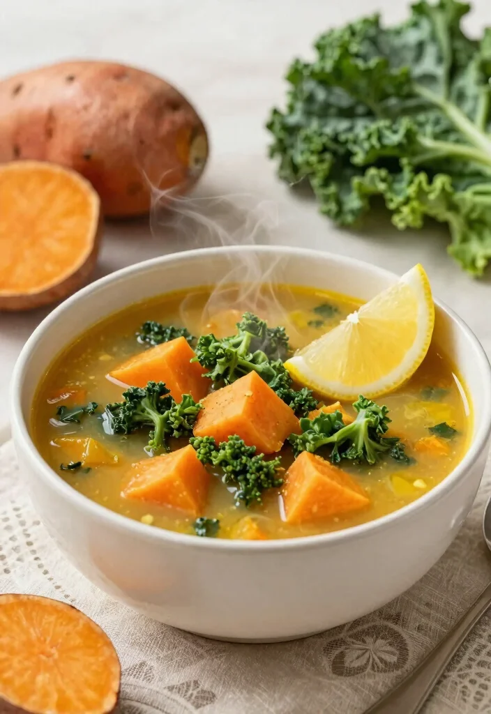 18 Soup Recipes Dairy Free: Hearty and Nourishing - 10. Sweet Potato and Kale Soup 1