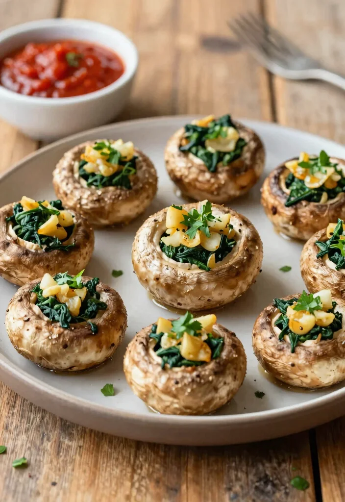 19 Dairy Free Brunch Recipes: Weekend Brunch Goals - 16. Spinach and Garlic Stuffed Mushrooms 1