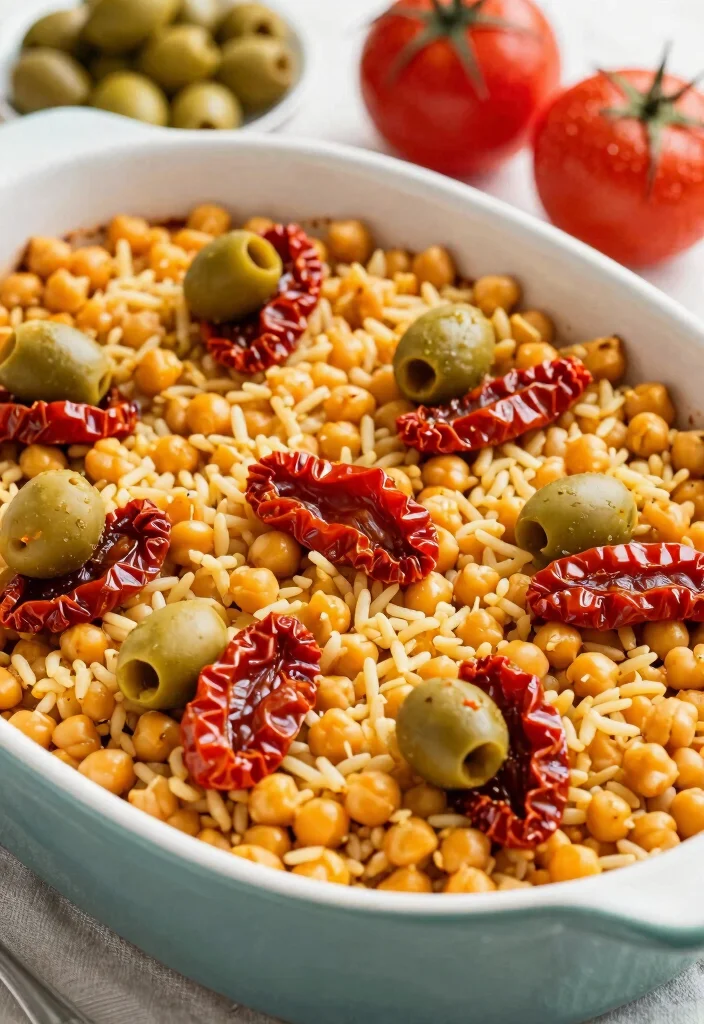 19 Dairy Free Casserole Recipes: One-Pot Comfort Food - 10. Mediterranean Chickpea and Rice Casserole 1
