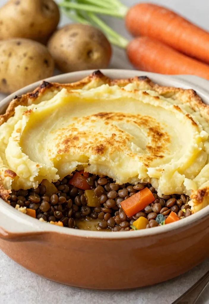 19 Dairy Free Casserole Recipes: One-Pot Comfort Food - 11. Lentil and Vegetable Shepherd's Pie 1