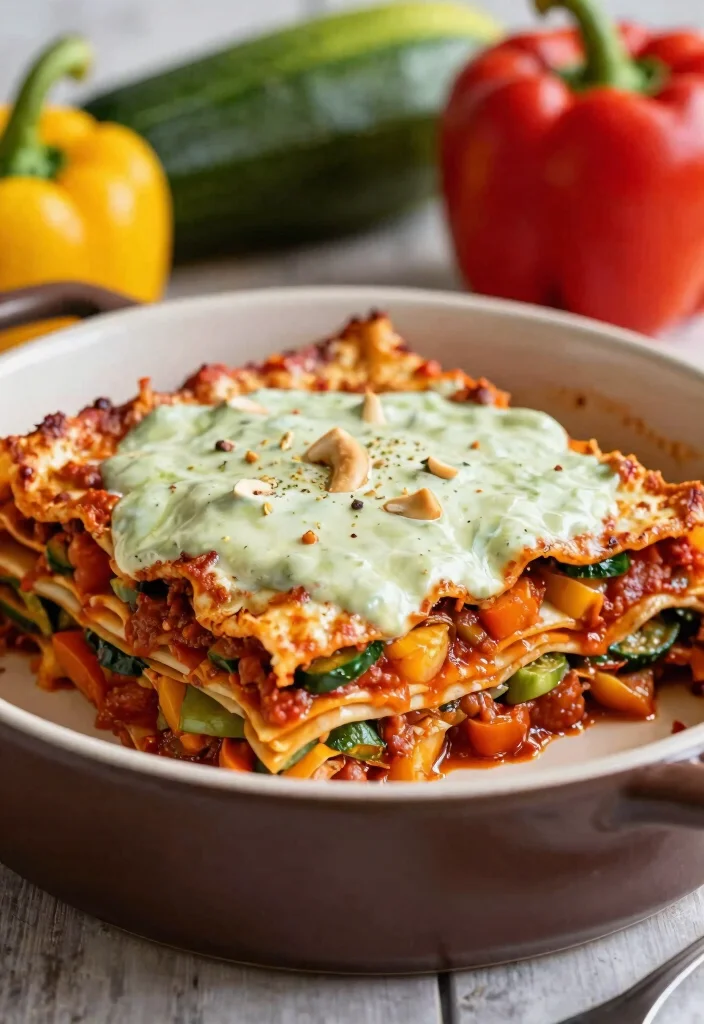 19 Dairy Free Casserole Recipes: One-Pot Comfort Food - 12. Vegetable Lasagna with Cashew Cream 1