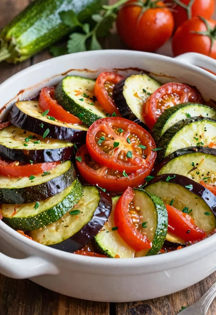19 Dairy Free Casserole Recipes: One-Pot Comfort Food - 14. Baked Ratatouille Casserole 1