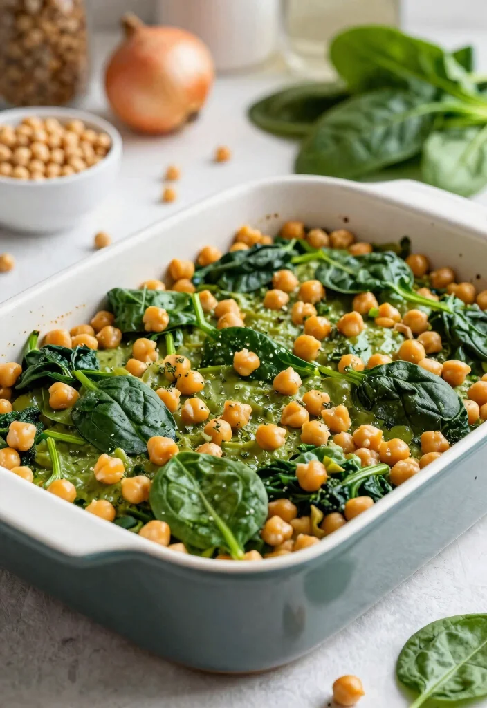 19 Dairy Free Casserole Recipes: One-Pot Comfort Food - 6. Chickpea and Spinach Casserole 1