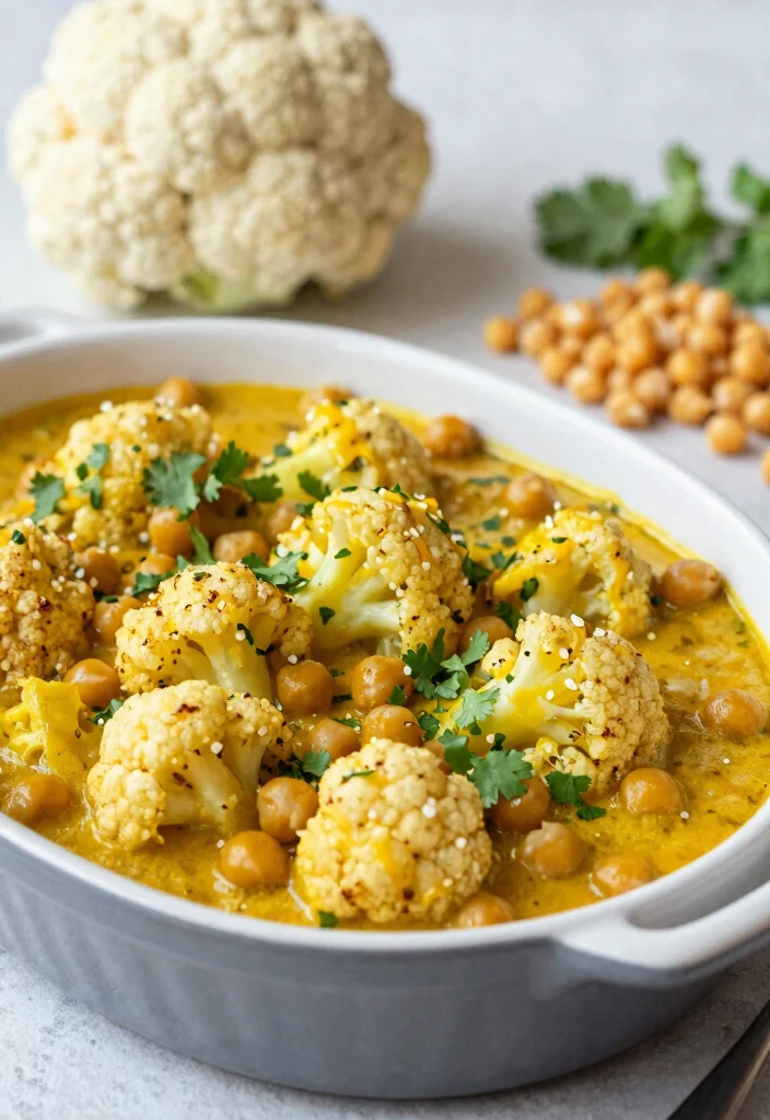 19 Dairy Free Casserole Recipes: One-Pot Comfort Food - 7. Cauliflower and Chickpea Curry Bake 1