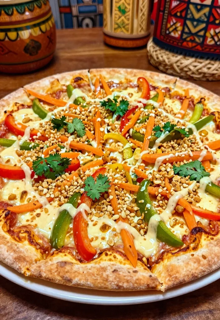 19 Dairy Free Pizza Ideas: Creative Toppings and Sauces - 9. Thai Peanut Sauce Pizza 1