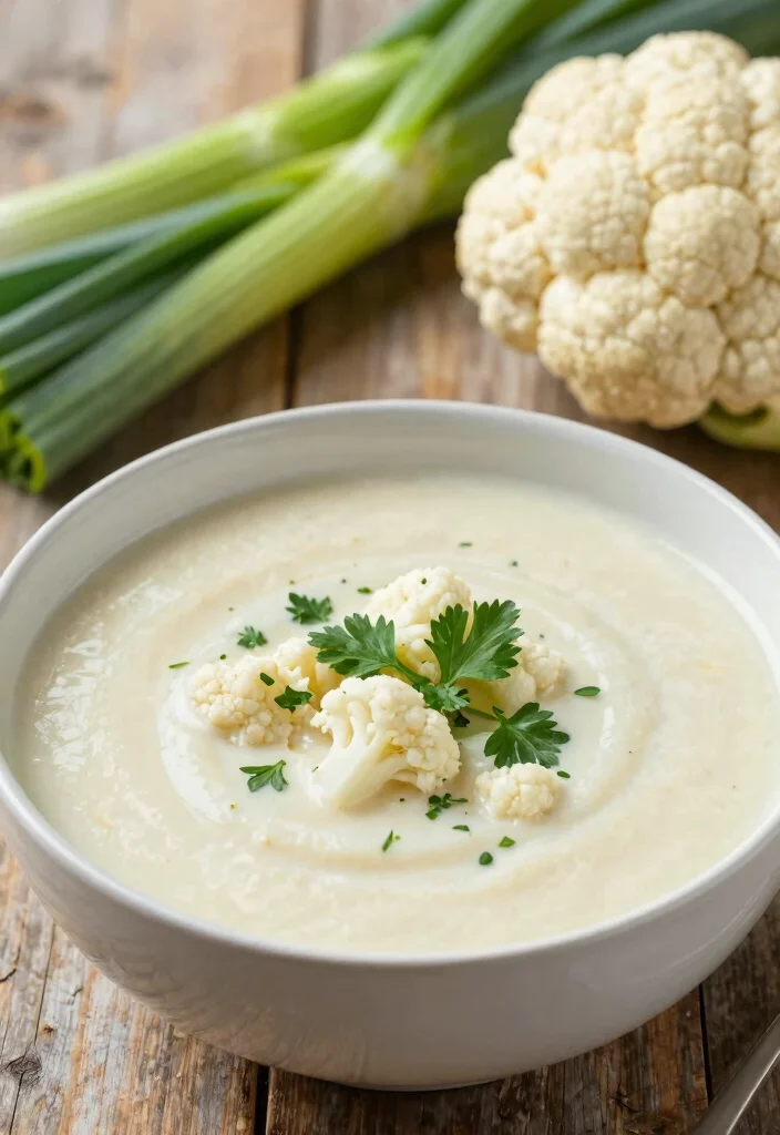 19 Gluten Free Dairy Free Soup Recipes: Warm and Comforting - 14. Cauliflower and Leek Soup 1