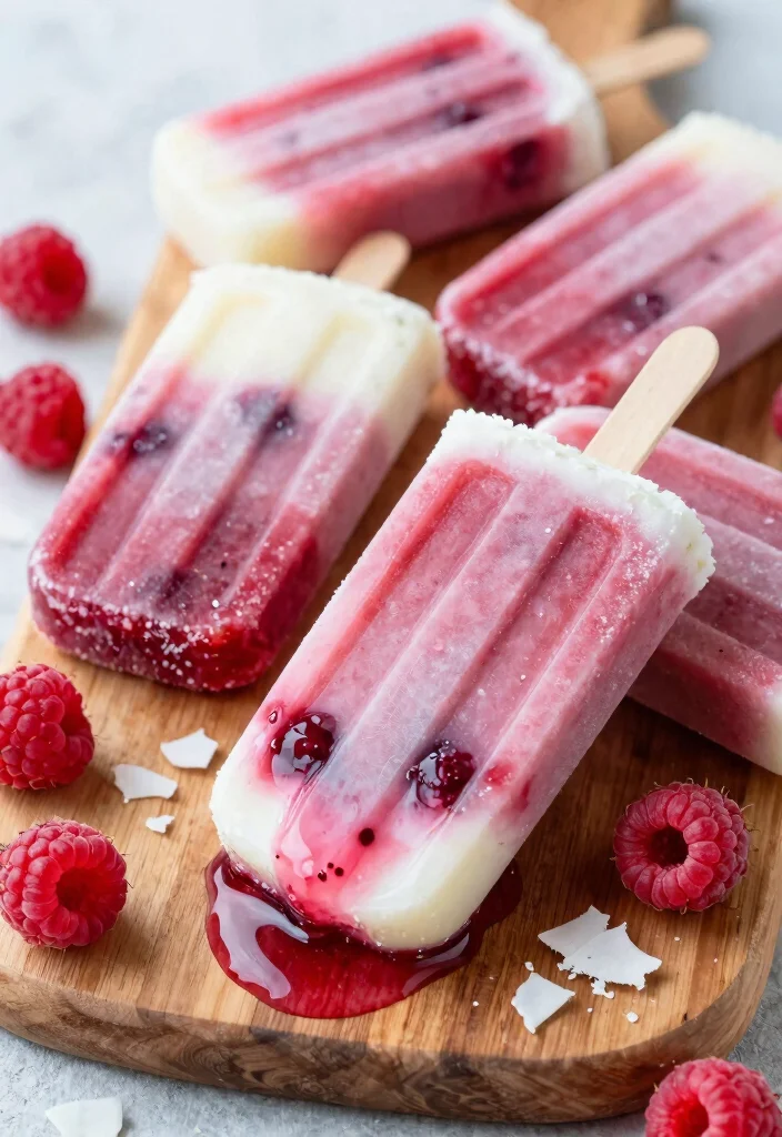 19 Gluten and Dairy Free Recipes Desserts: Baking Magic - 14. Raspberry Coconut Popsicles 1