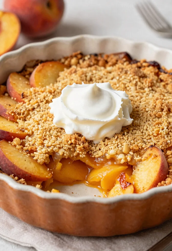 19 Gluten and Dairy Free Recipes Desserts: Baking Magic - 19. Peach Crumble 1