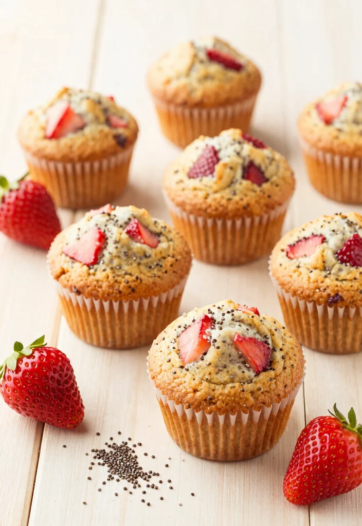 20 Dairy Free Muffin Recipes: Fluffy Morning Treats - 11. Strawberry Chia Seed Muffins 1