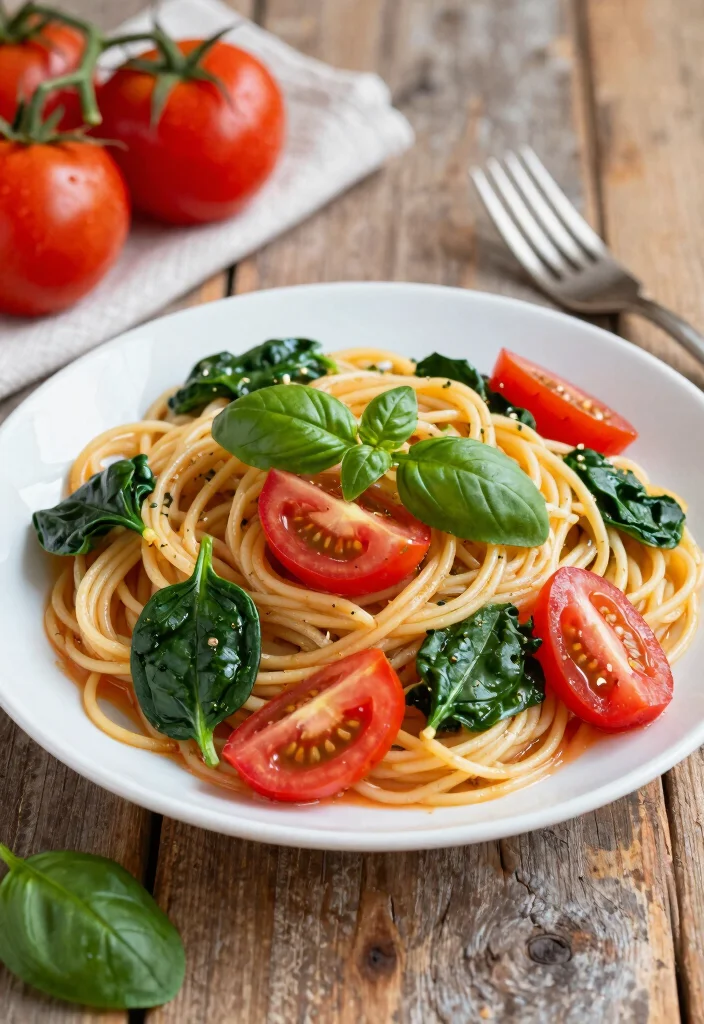 20 Gluten Free Dairy Free One-Pot Dinner Recipes: Double Allergy-Friendly - 13. Spinach and Tomato Pasta 1