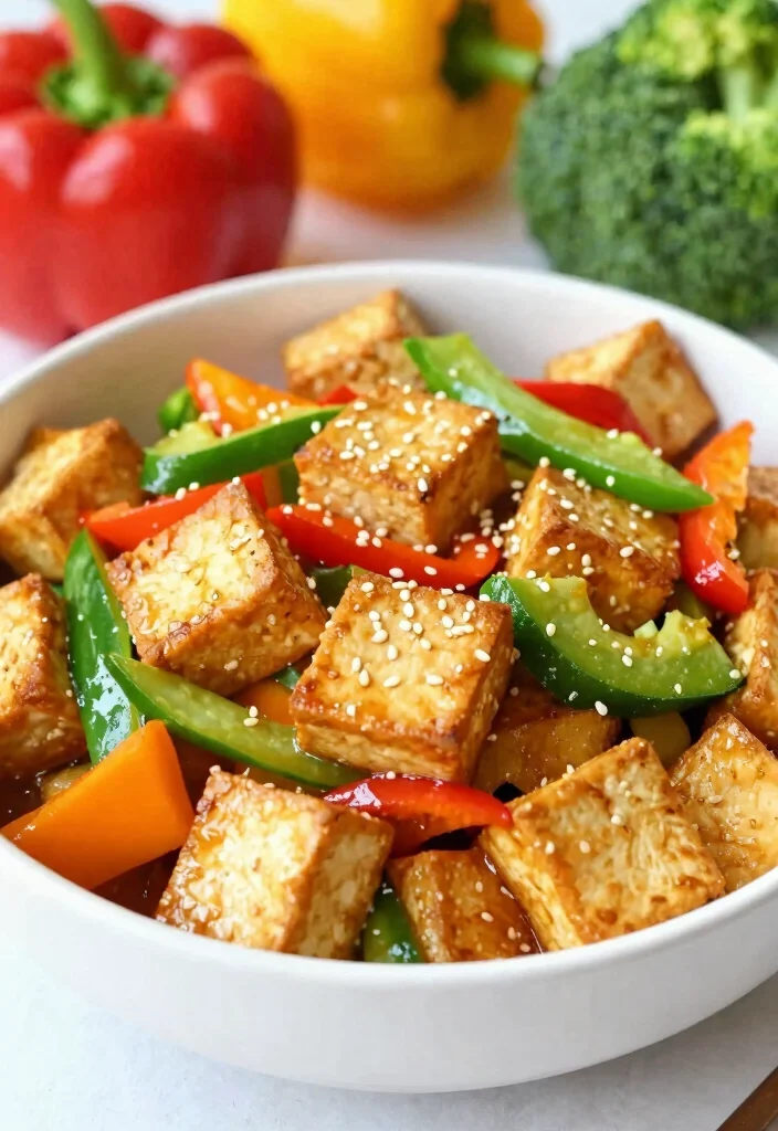 20 Gluten Free Dairy Free One-Pot Dinner Recipes: Double Allergy-Friendly - 17. Sweet and Sour Tofu Stir-Fry 1
