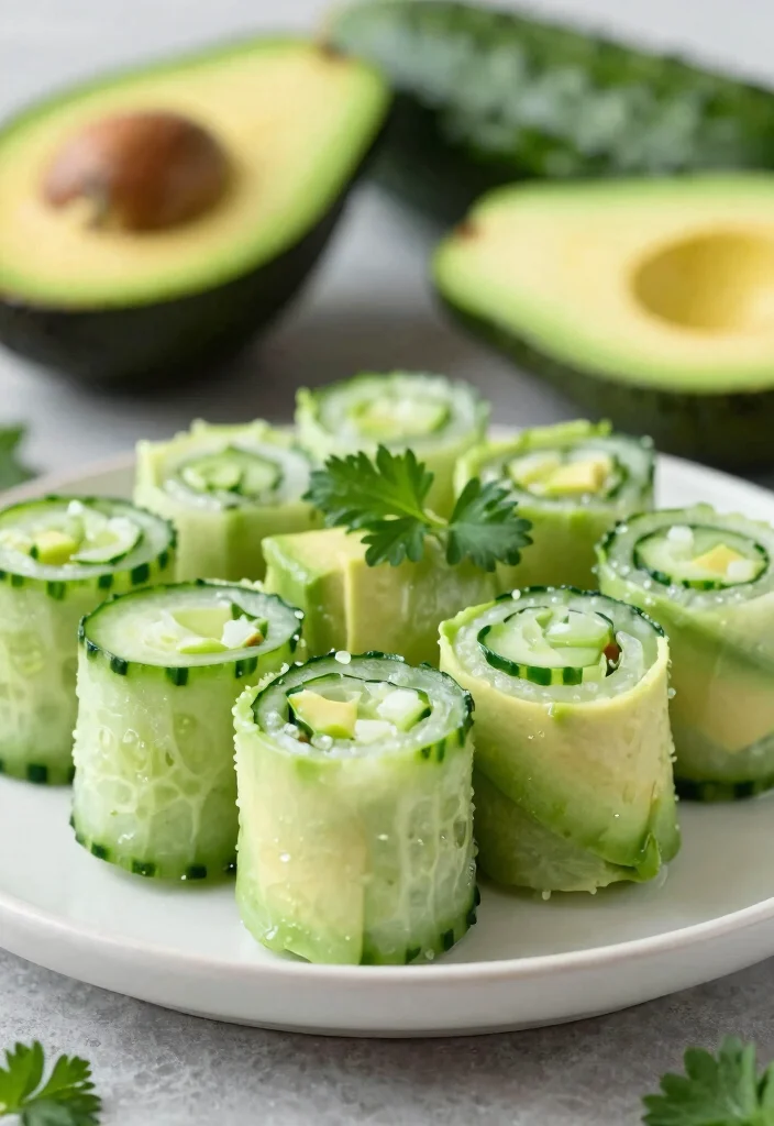 20 Gluten Free Dairy Free One-Pot Dinner Recipes: Double Allergy-Friendly - 18. Cool Cucumber and Avocado Roll-Ups 1