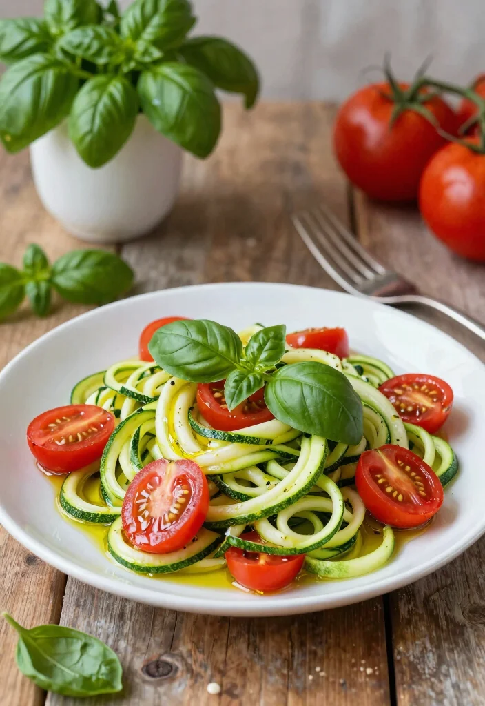 20 Gluten Free Dairy Free One-Pot Dinner Recipes: Double Allergy-Friendly - 5. Tomato Basil Zucchini Noodles 1