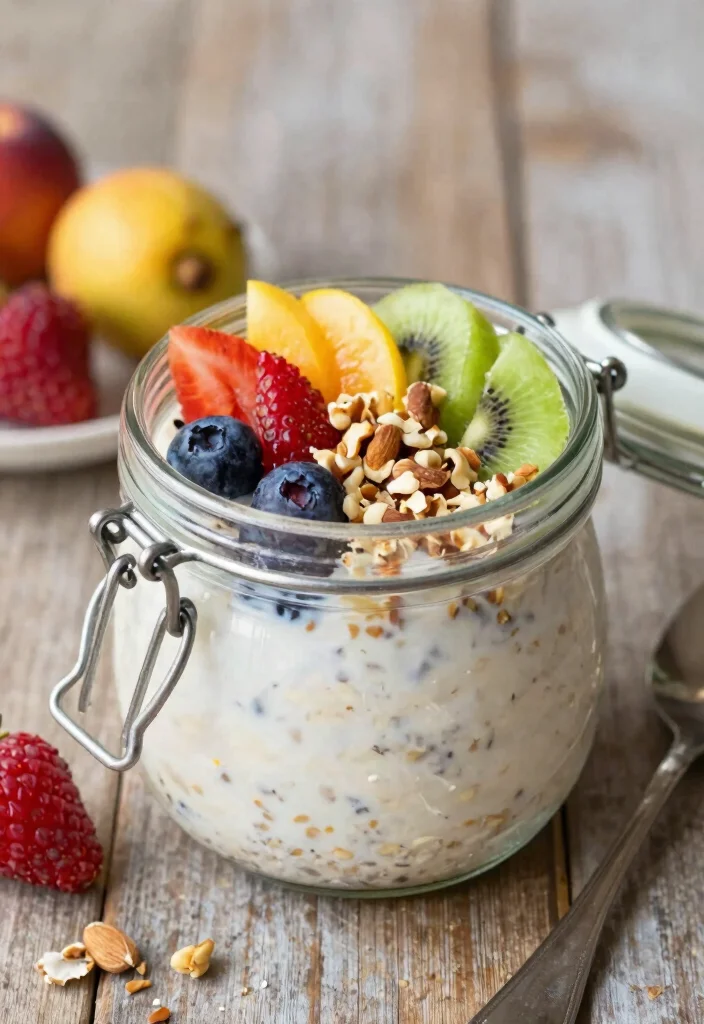 20 Gluten and Dairy Free Breakfast Recipes: Start Your Day Right - 19. Overnight Oats with Almonds and Fruits 1