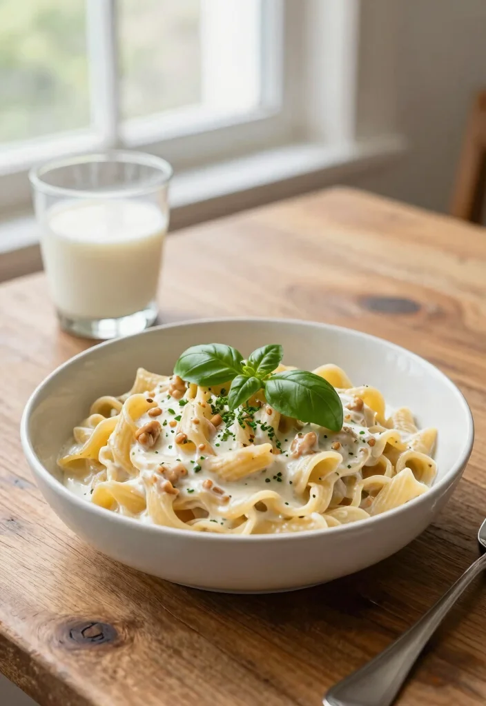 20 Healthy Dairy Free Recipes for Every Meal of the Day - 4. Dairy-Free Creamy Pasta 1