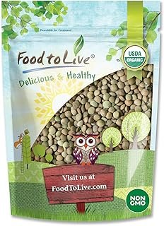 Organic Whole Green Lentils, 3 Pounds – Non-GMO, Dried Raw Beans, Sprout...