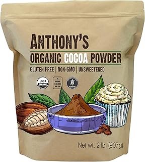 Anthony's Organic Cocoa Powder, 2 lb, Gluten Free, Non GMO, Unsweetened