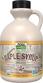 NOW Foods, Certified Organic Maple Syrup, Grade A Amber Color, 100% Pure...