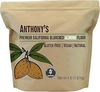 Anthony's Blanched Almond Flour, 4 lb, Finely Ground, Gluten Free, Non G...