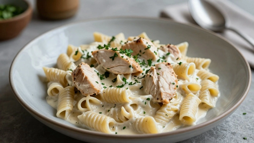 Easy Dairy Free Chicken Pasta Recipes: Creamy Alfredo Style - Step 8: Serve 1