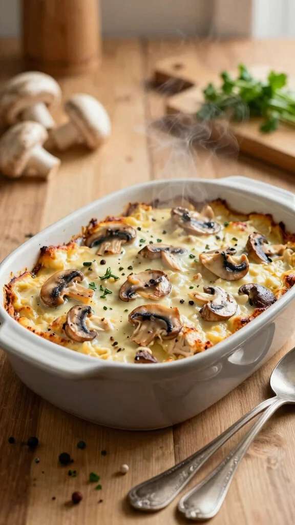 10 Gluten Free Chicken Casserole Recipes for Easy and Hearty Family Dinners - 2. Creamy Chicken and Mushroom Casserole 1